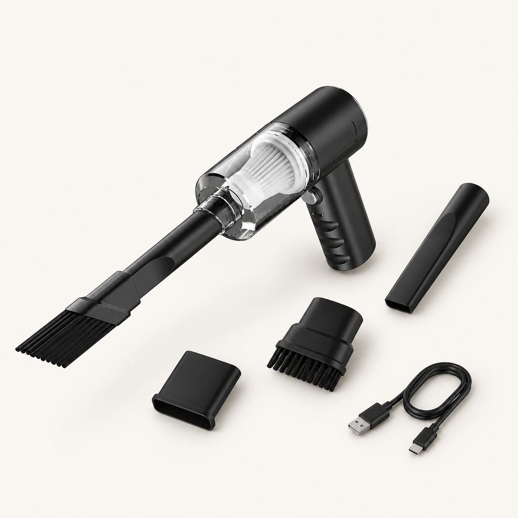 Aspiradora de Mano Inalámbrica 120W – Portátil 3 en 1 con 3 Boquillas