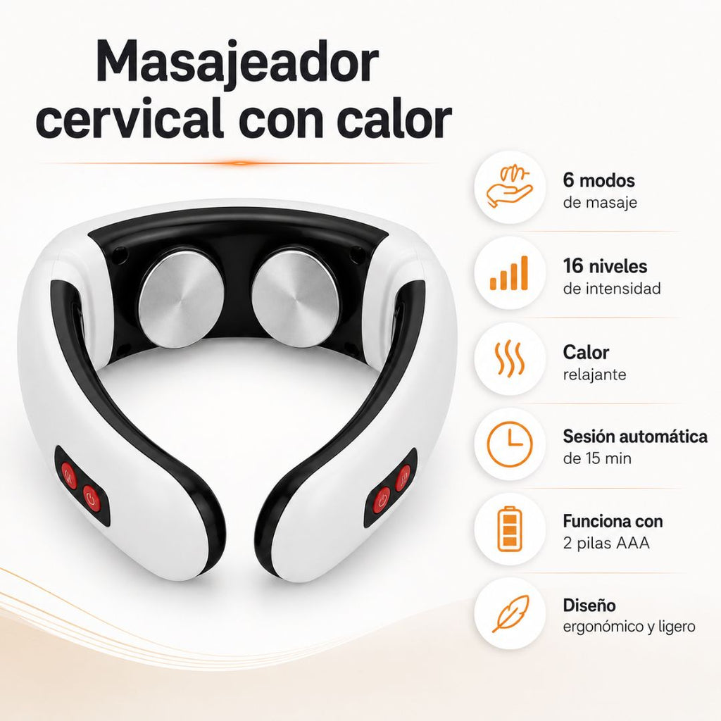 Masajeador Cervical Eléctrico con Calor y EMS