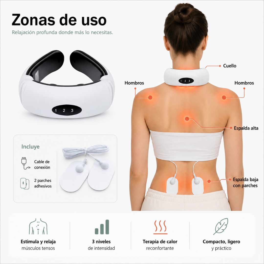 Masajeador Cervical Eléctrico con Calor y EMS